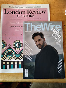 Cover of March issue of The London Review of Books and The Wire Magazine